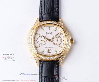Erfect Replica Piaget Black Tie Goa320 All Gold Diamond Bezel 42mm Watch 